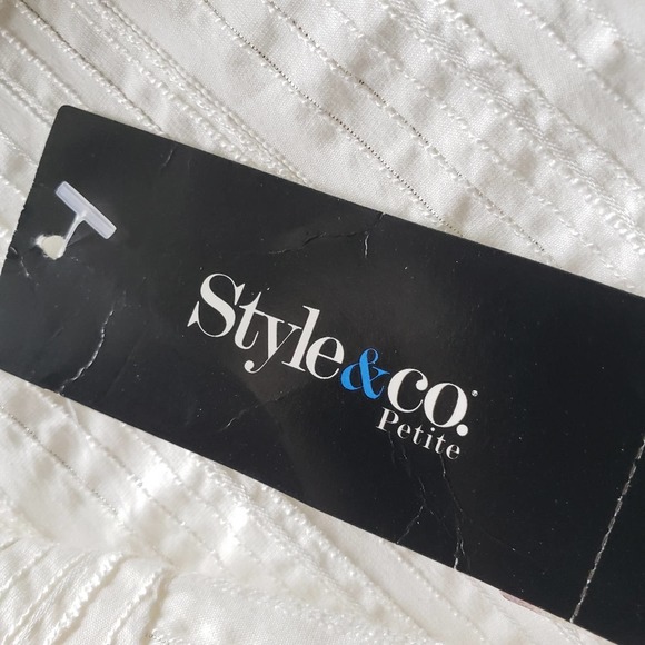 New Style & Co Ivory Silver Metallic Pleated A-Line Skirt Petite Plus 14P - Picture 12 of 12